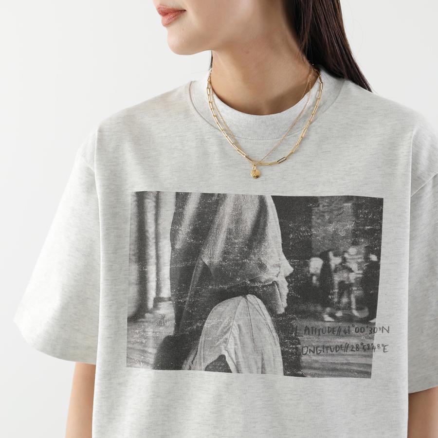 anana アナナ Tシャツ a16-014 レディース 半袖 フォトT プリント コットン カットソー クルーネック クロップド ショート丈 カラー2色の画像