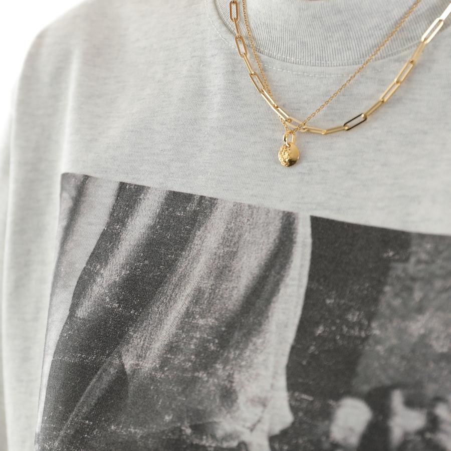 anana アナナ Tシャツ a16-014 レディース 半袖 フォトT プリント コットン カットソー クルーネック クロップド ショート丈 カラー2色の画像