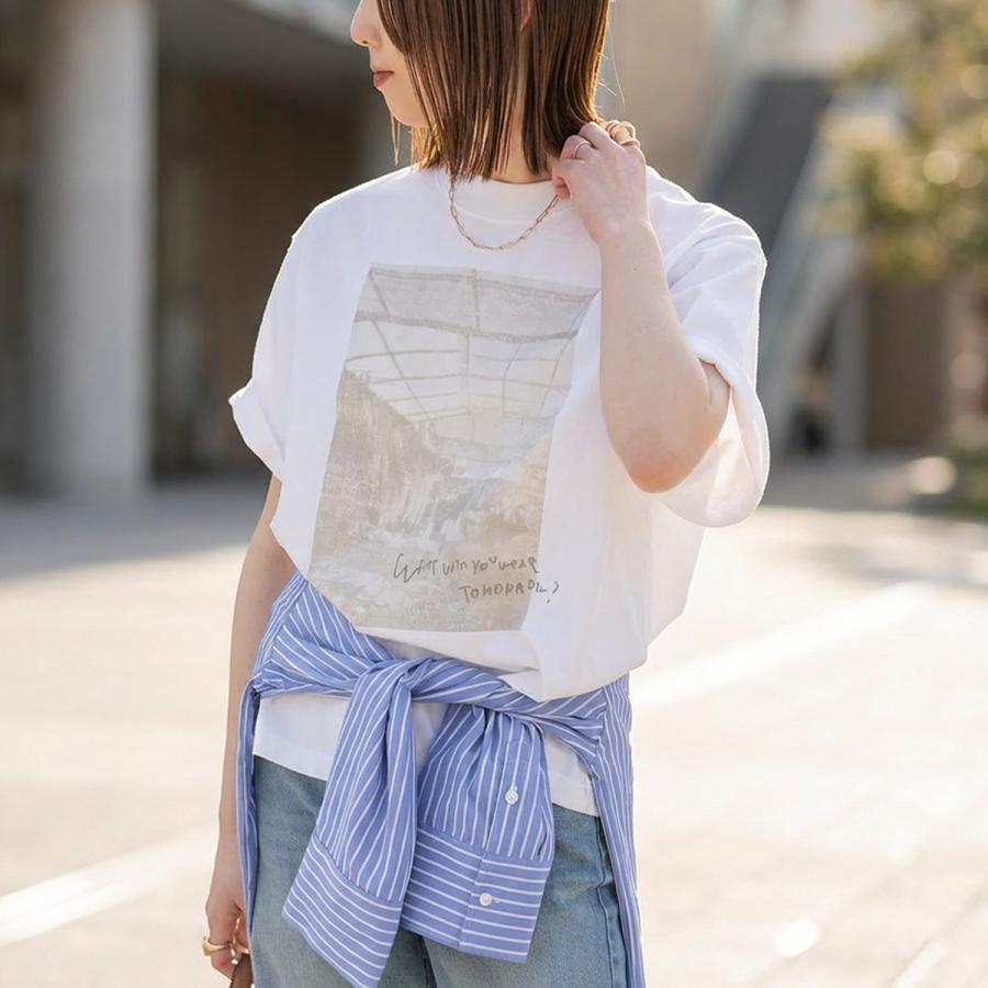 anana アナナ Tシャツ a16-015 レディース 半袖 CAPPABAZAAR フォトT プリント コットン カットソー クルーネック オーバーサイズ カラー2色の画像