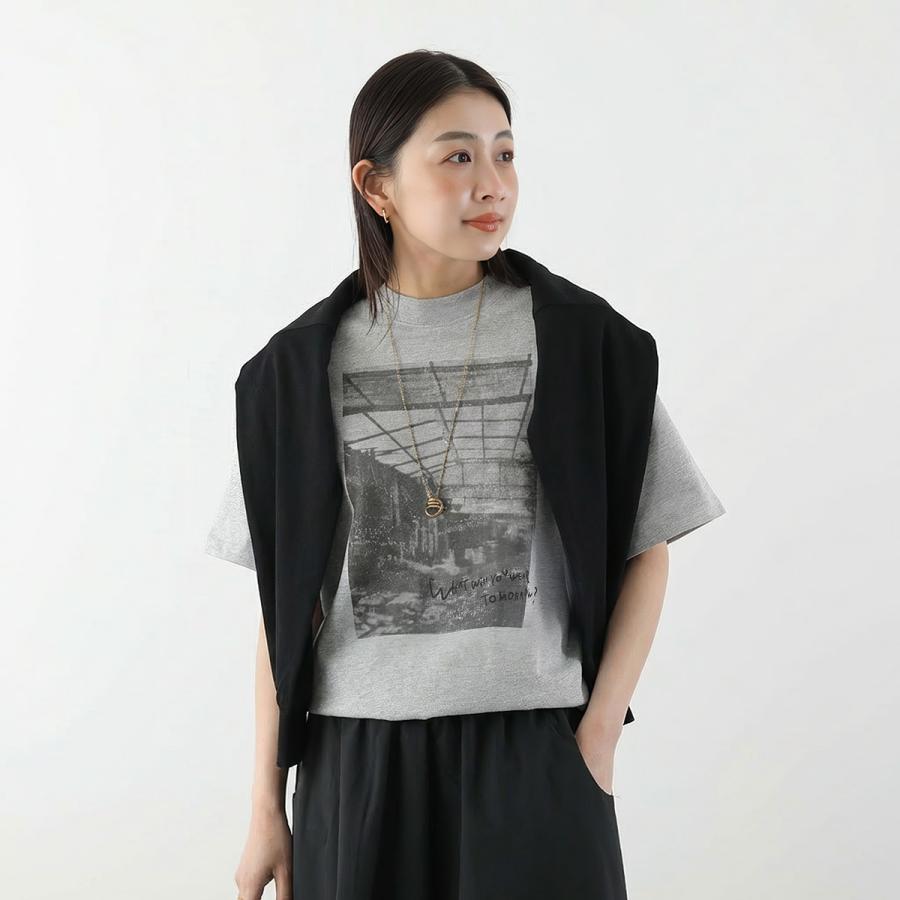 anana アナナ Tシャツ a16-015 レディース 半袖 CAPPABAZAAR フォトT プリント コットン カットソー クルーネック オーバーサイズ カラー2色の画像