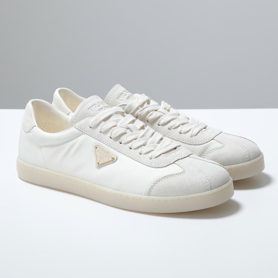 PRADA プラダ スニーカー NYLON SCAMOSCIATO 2EE454 D7C メンズ ローカット Re-Nylon リナイロン スウェード トライアングルロゴ シューズ 靴 F0304/AVORIOの画像