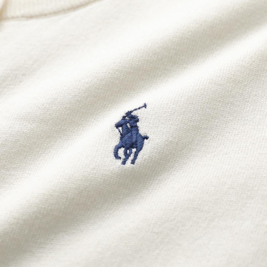 ラルフローレン ニットカーディガン アイボリー M クルーネック ポニー刺繍 ラルフローレン ニットカーディガン アイボリー M クルーネック ポニー