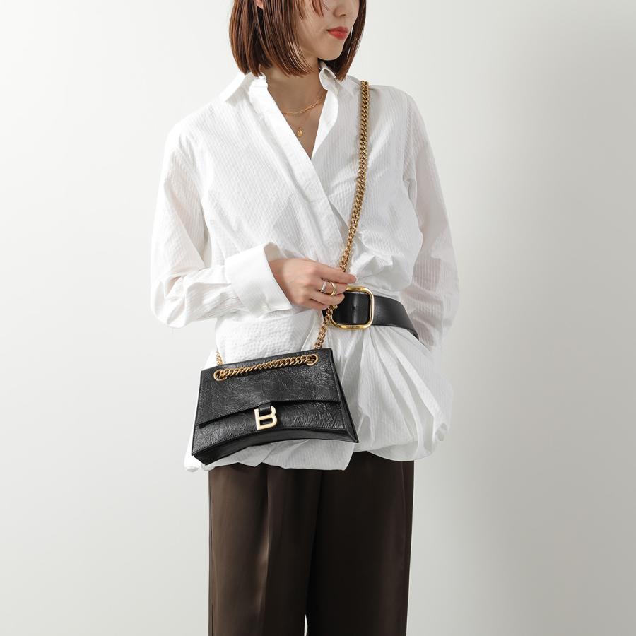 バレンシアガ クラッシュ チェーンショルダーバッグ スモール 716351 中古 ブラック デニム BALENCIAGA 【中古】 | 肩掛け 黒 ロゴ シンプル ファッション ブランド ランクAB BALENCIAGA（バレンシアガ） ハンドバッグ CRUSH クラッシュ 716351