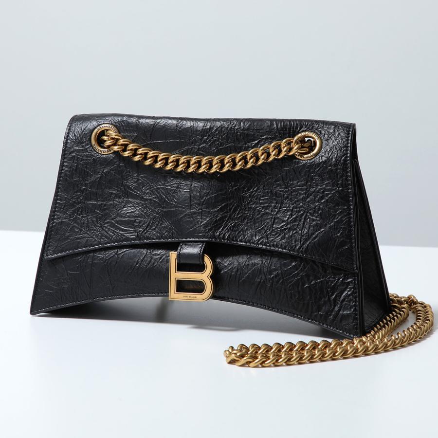 バレンシアガ クラッシュ チェーンショルダーバッグ スモール 716351 中古 ブラック デニム BALENCIAGA 【中古】 | 肩掛け 黒 ロゴ シンプル ファッション ブランド ランクAB BALENCIAGA（バレンシアガ） ハンドバッグ CRUSH クラッシュ 716351