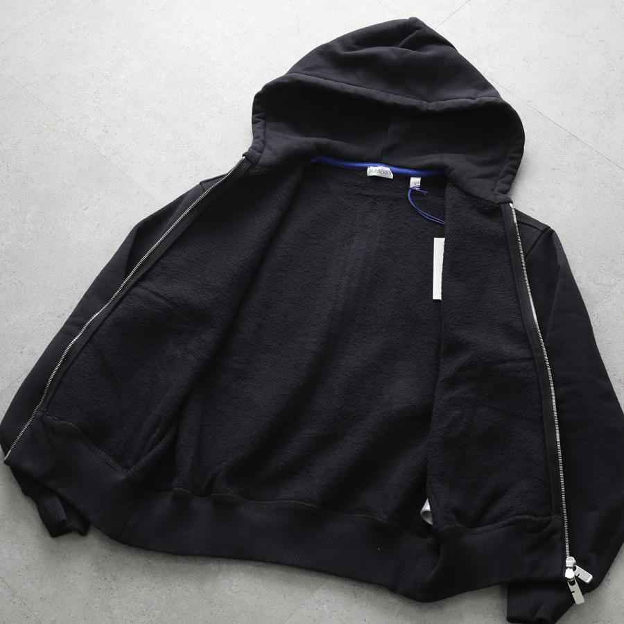 BURBERRY バーバリー パーカー 8084964 レディース ジップアップ フーディー スウェット コットン 裏起毛 刺繍ロゴ セットアップ可能 A1189/BLACKの画像