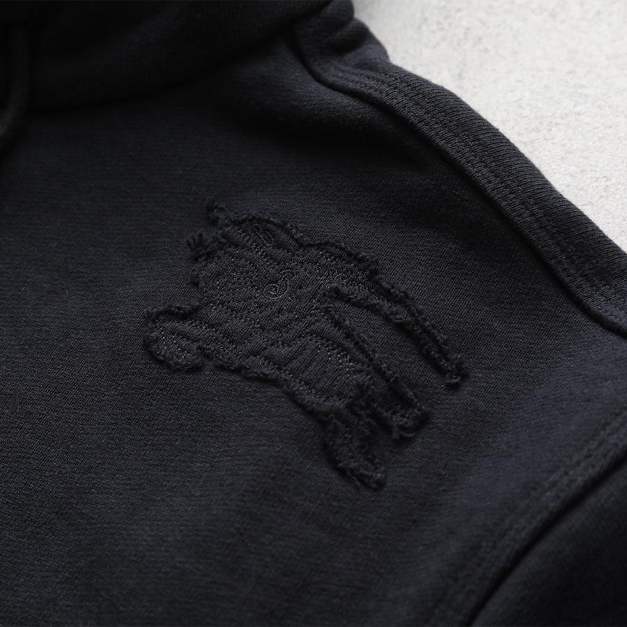 BURBERRY バーバリー パーカー 8084964 レディース ジップアップ フーディー スウェット コットン 裏起毛 刺繍ロゴ セットアップ可能 A1189/BLACKの画像