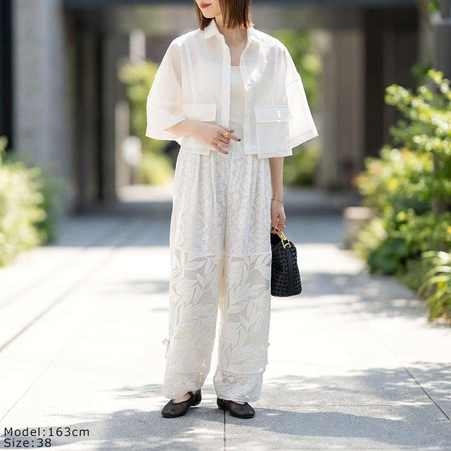 WHYTO. ホワイト イージーパンツ lace combination pants WHT26HPT4063