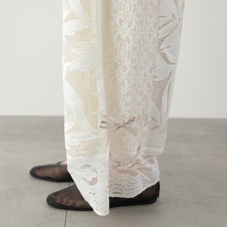WHYTO. ホワイト イージーパンツ lace combination pants WHT26HPT4063