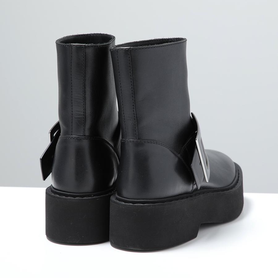 ROGER VIVIER ロジェヴィヴィエ ショートブーツ VIV RANGERS HIGH MET BIKERS BOOTIE RVW74038980TTQ メタルバックル 厚底  B999/NERO RVW74038980TTQB999の画像