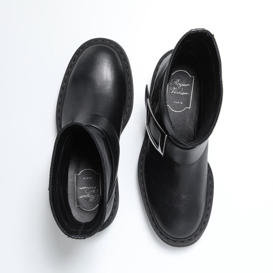 ROGER VIVIER ロジェヴィヴィエ ショートブーツ VIV RANGERS HIGH MET BIKERS BOOTIE RVW74038980TTQ メタルバックル 厚底  B999/NERO RVW74038980TTQB999の画像