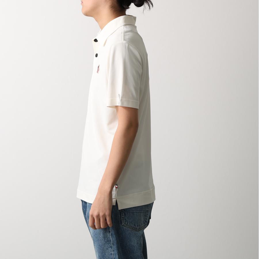 MONCLER GRENOBLE モンクレール グルノーブル ポロシャツ 8A00001 89AVZ メンズ ナイロン 鹿の子 半袖 ロゴワッペン トリコロールライン 034の画像