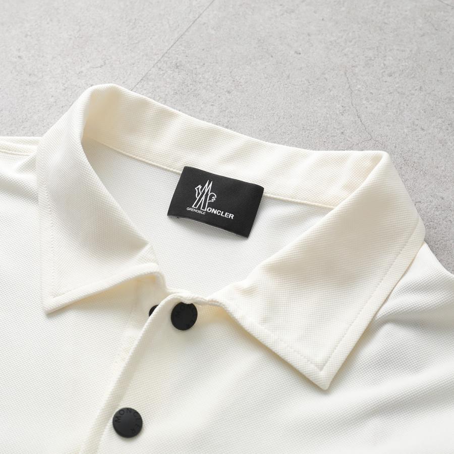 MONCLER GRENOBLE モンクレール グルノーブル ポロシャツ 8A00001 89AVZ メンズ ナイロン 鹿の子 半袖 ロゴワッペン トリコロールライン 034の画像
