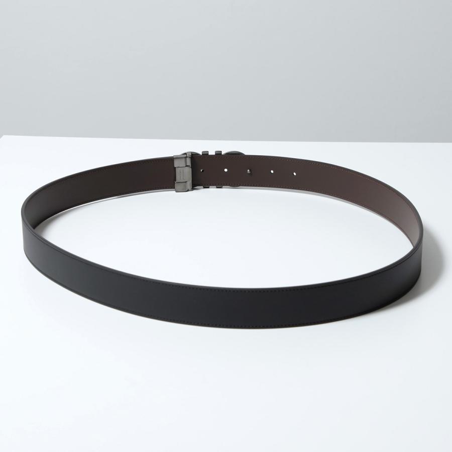 FERRAGAMO フェラガモ ベルト 67 5542 464231 メンズ レザー リバーシブル ダブルガンチーニ カット調節可能 3.5cm ロゴ 017/NEROの画像