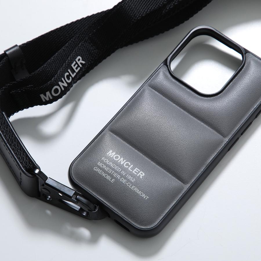 MONCLER iPhone14pro ケース キルティング 羊革 ブルー 【公式通販】