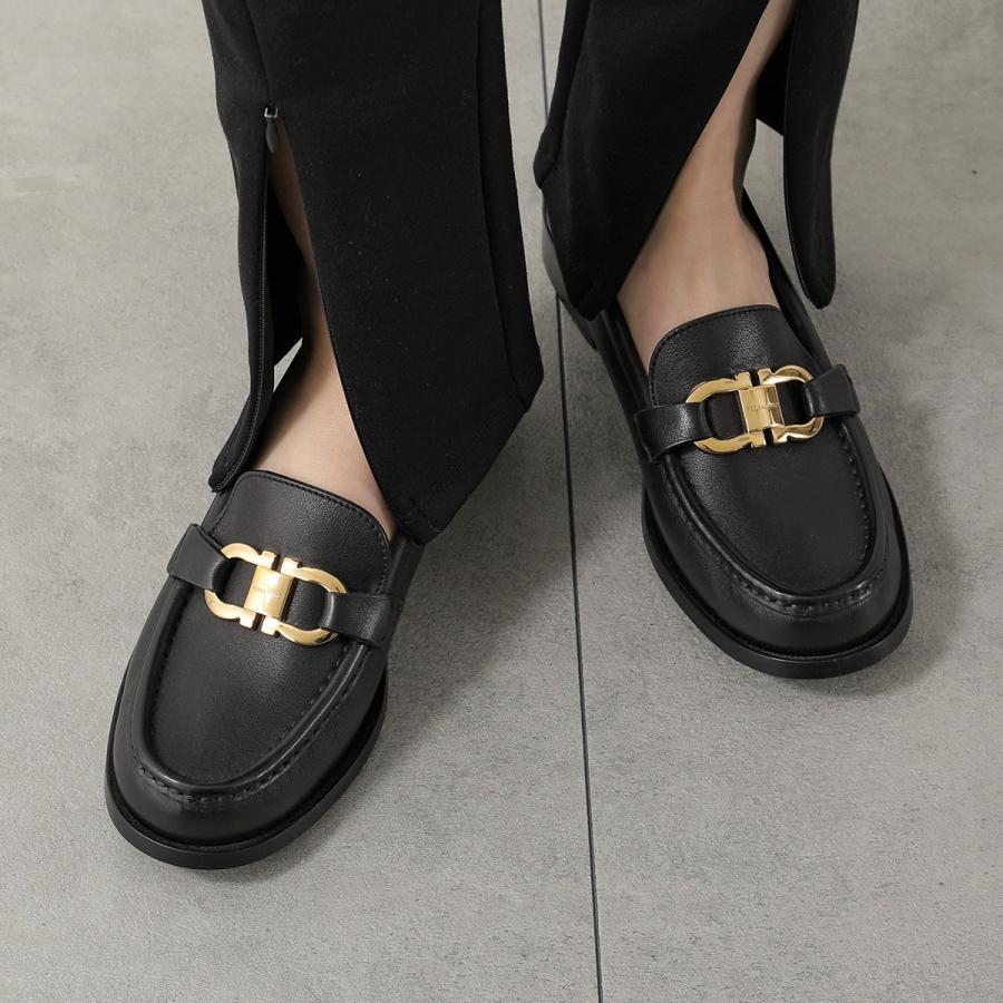 美品　フェラガモ ローファー　5センチヒール　黒　ガンチーニ　ROLO　7½D FERRAGAMO（フェラガモ） ローファー MARYAN 2 マリアン 769755