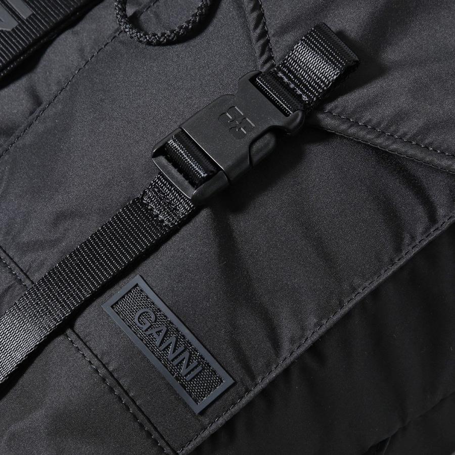 GANNI ガニー バックパック Recycled Tech Backpack A4755 レディース リュック ロゴ 鞄 099/Blackの画像