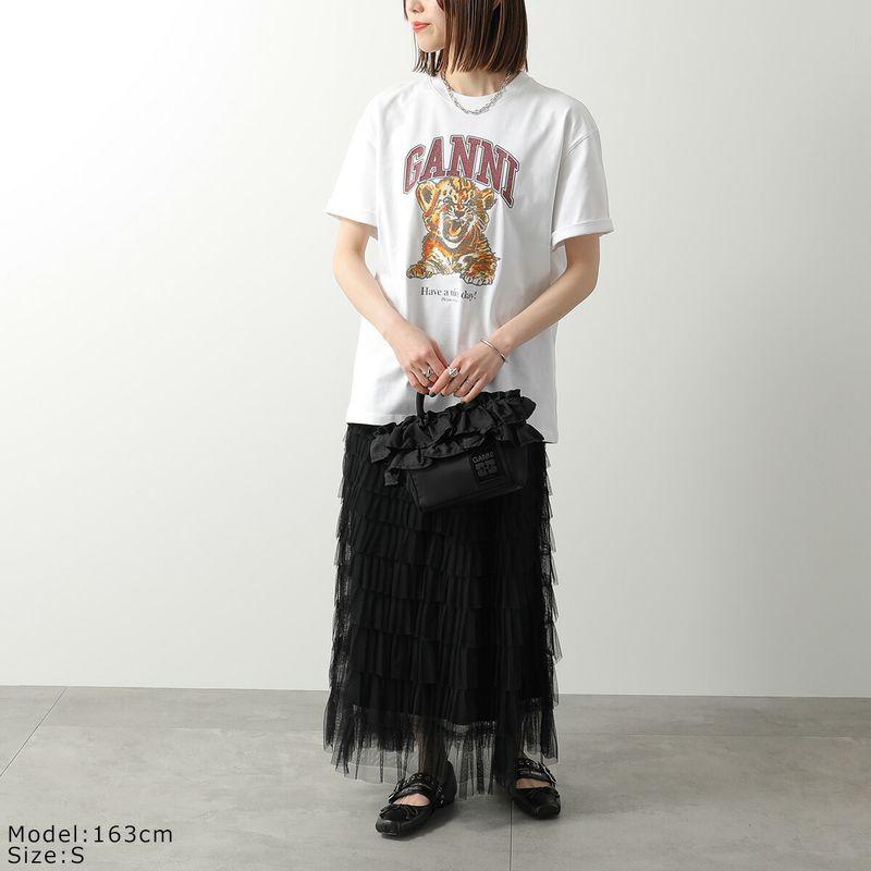 GANNI（ガニー） 半袖 Tシャツ Heavy Cotton Jersey Beaded Baby Tiger