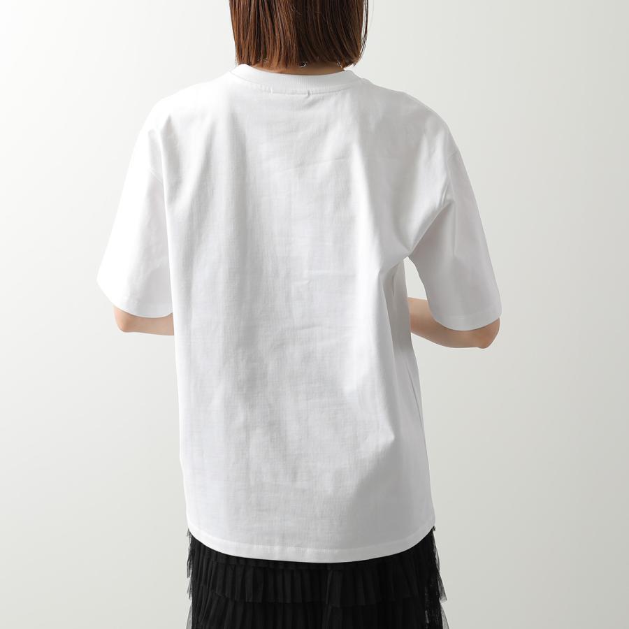 GANNI ガニー 半袖 Tシャツ Heavy Cotton Jersey Beaded Baby Tiger Print  A1050060 レディース カットソー ロゴ コットン 151/Bright-Whiteの画像