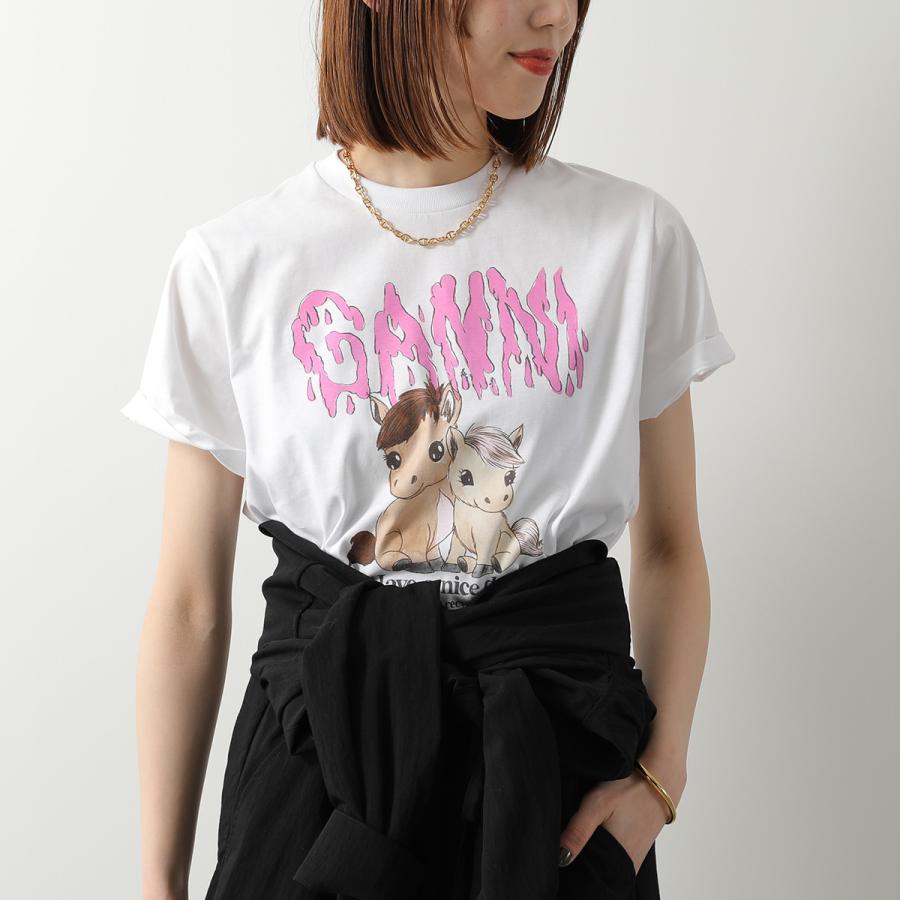 ganni ガニー Tシャツ ヘビーコットンドロップショルダーハート GANNI（ガニー） 半袖 Tシャツ Heavy Cotton Jersey Heart Small T