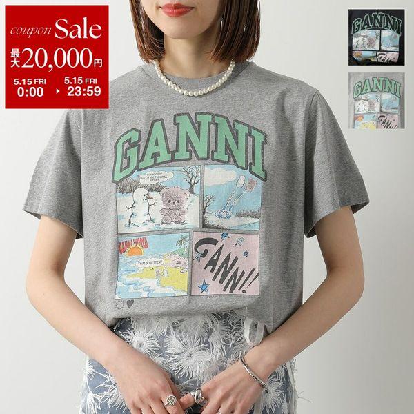 美品 GANNI ガニー バタフライ Tシャツ GANNI（ガニー） 半袖 Tシャツ Basic Cotton Jersey T-shirt A1050048