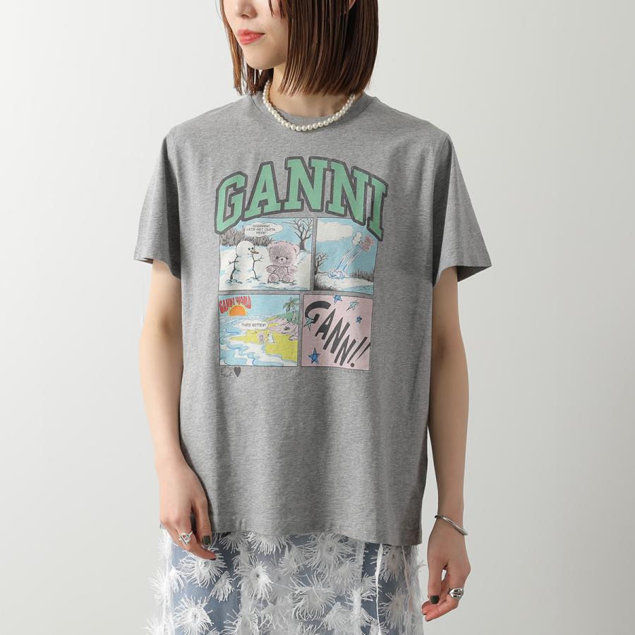 GANNI（ガニー） 半袖 Tシャツ Basic Cotton Jersey Bear Comic Teddy