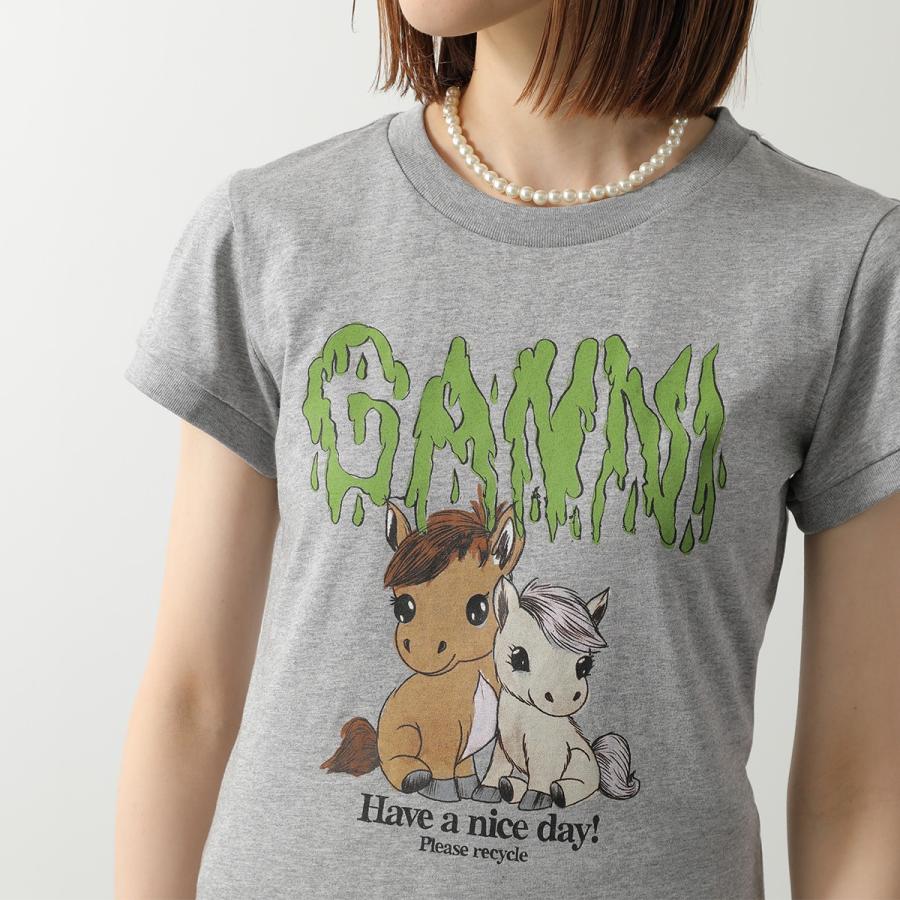 ganni ガニー Tシャツ ヘビーコットンドロップショルダーハート GANNI（ガニー） 半袖 Tシャツ Heavy Cotton Jersey Heart Small T