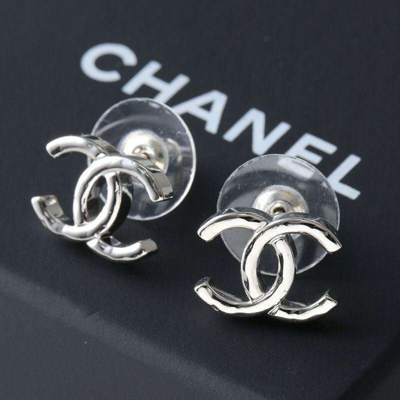 CHANEL ココマーク キルティング スクエア イヤリング シルバー×ブラック 片耳のみ lifecreate-kc_e2422
