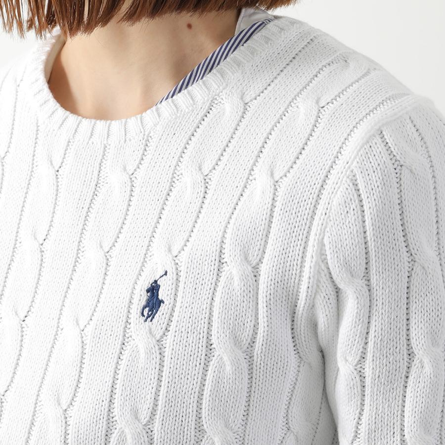 ラルフローレン ポニー刺繍 ケーブルニット ポロシャツ 白　s POLO RALPH LAUREN（ポロ・ラルフローレン） セーター 211910421