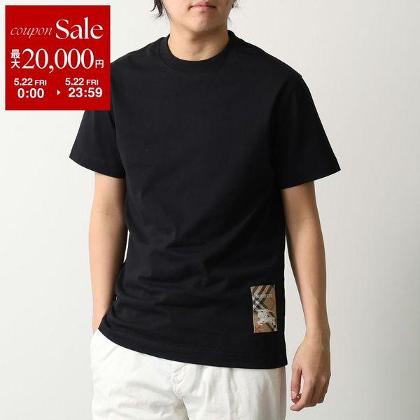BURBERRY バーバリー Tシャツ 8104889 メンズ 半袖 カットソー クルーネック チェックラベル ワンポイント A1189/BLACKの画像