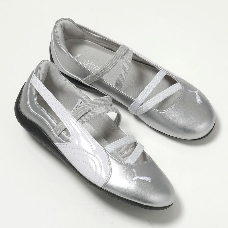 プーマ スピードキャット バレエ プーマ メタリック シルバー 24cm PUMA（プーマ） バレエシューズ SPEEDCAT BALLET METALLIC スピード