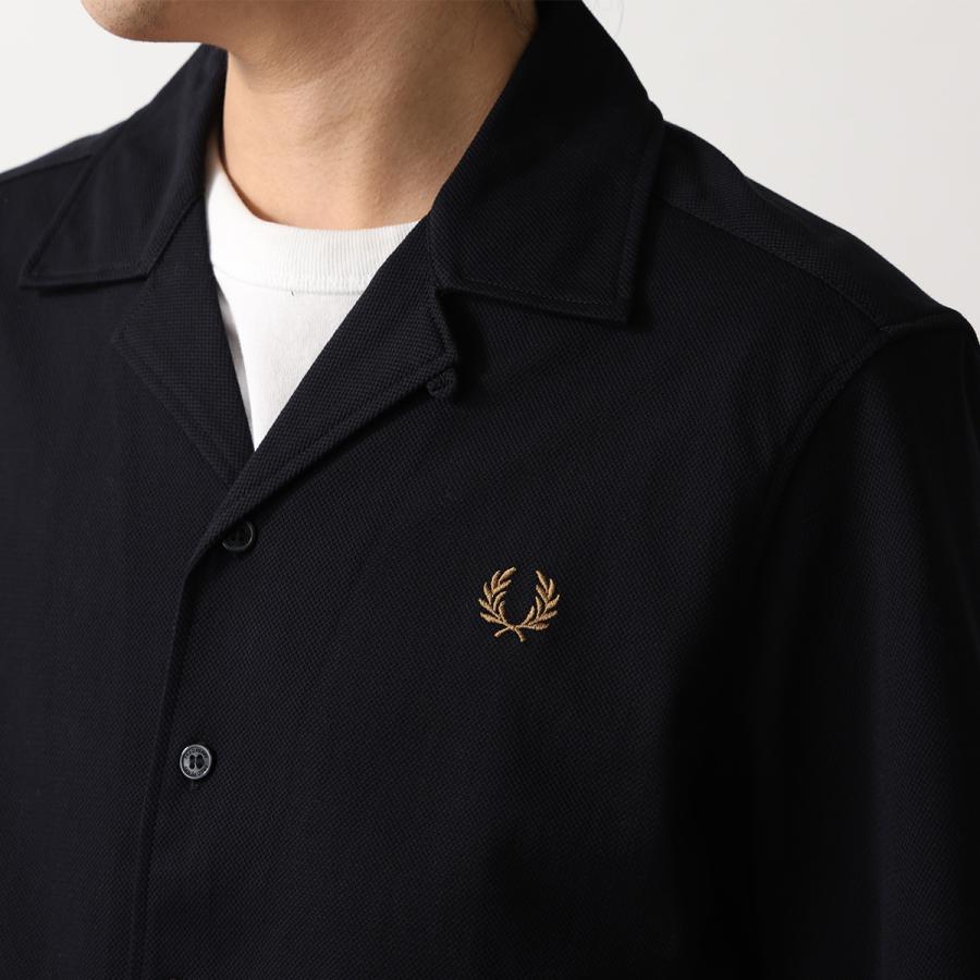 フレッドペリー Fred Perry ロゴ刺繍 長袖 ポロシャツ 黒 鹿の子 L FRED PERRY（フレッドペリー） ポロシャツ 長袖 M3636 定番 鹿の子