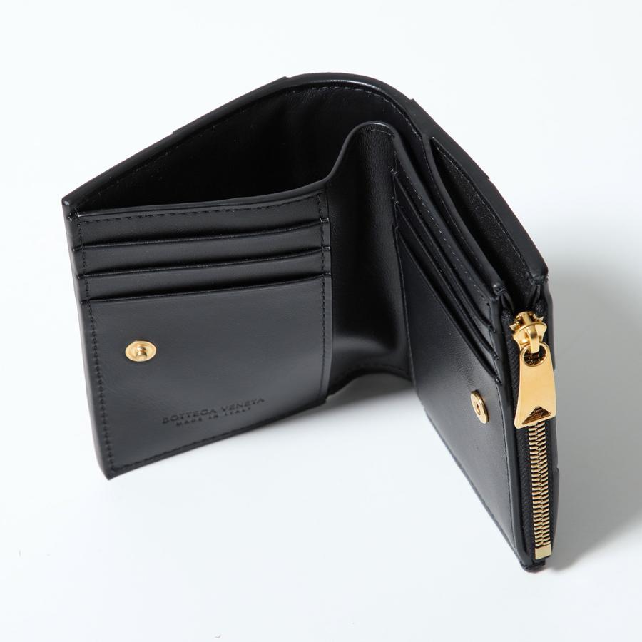 美品 ボッテガヴェネタ カセット イントレチャート 二つ折り財布 黒 BOTTEGA VENETA（ボッテガ・ヴェネタ） 【並行輸入品】 折財布 二つ折