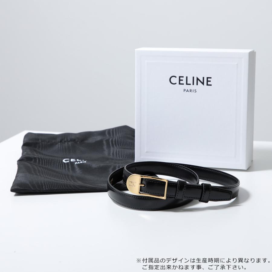 CELINE セリーヌ ナローベルト B104O3A01.38NO レディース レザー ロングフレームバックル トリオンフ 1.8cm Blackの画像