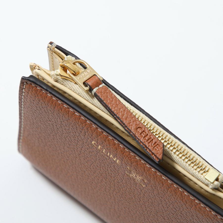 レア美品　CELINE セリーヌ ミニ 財布 キャメル 二つ折り財布 日本直送 名牌中古包 】CELINE セリーヌ 財布 キャメル ロゴ レザー