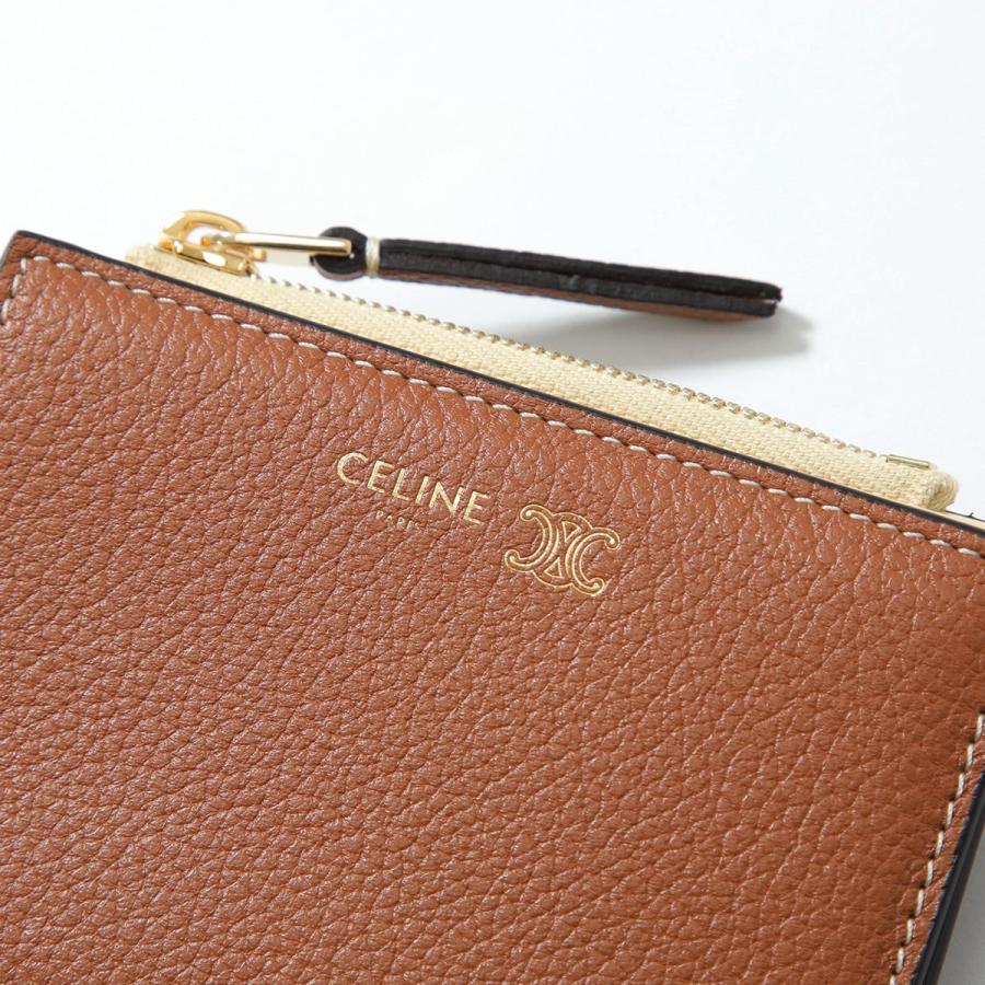 CELINE 二つ折り財布 ブラウンレザー CELINE（セリーヌ） マカダム柄 二つ折り財布 ブラウン系 レディース