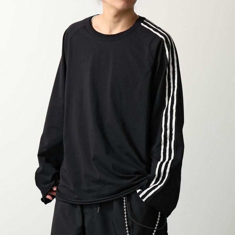 Y-3 ワイスリー Tシャツ RAW EDGE 3 STRIPES LONG SLEEVE TEE ロー 