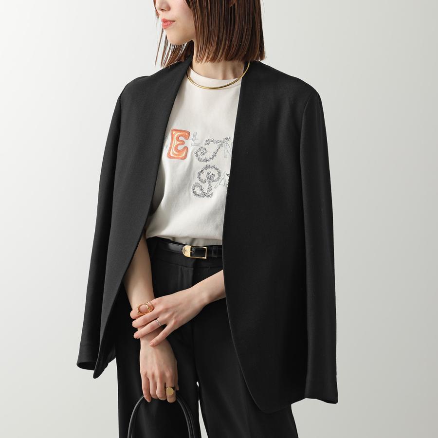 CELINE セリーヌ 半袖 Tシャツ RX0IE1242.GGY4 レディース ロゴ 刺繍 クルーネック コットン カットソー クリームの画像