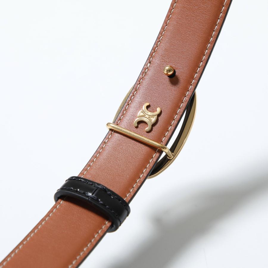 CELINE セリーヌ ベルト 45BMU3APC.38TA レディース レザー リバーシブル ミディアム 2.5cm ダブルフェイス トリオンフ BlackTanの画像