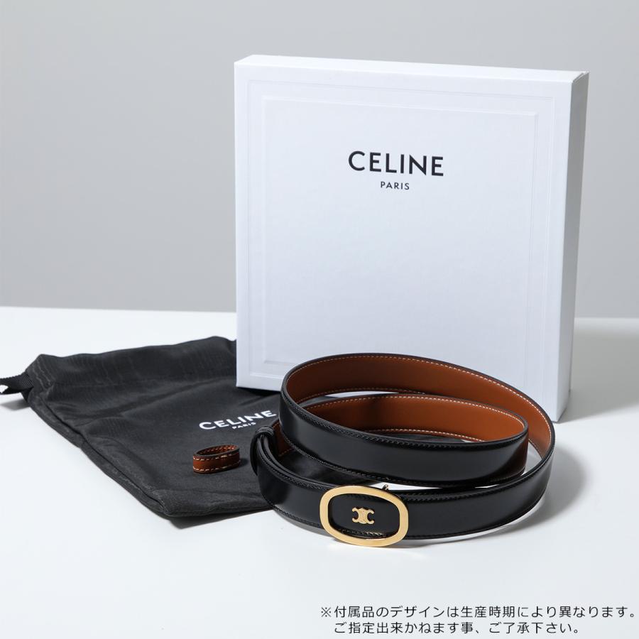 CELINE セリーヌ ベルト 45BMU3APC.38TA レディース レザー リバーシブル ミディアム 2.5cm ダブルフェイス トリオンフ BlackTanの画像