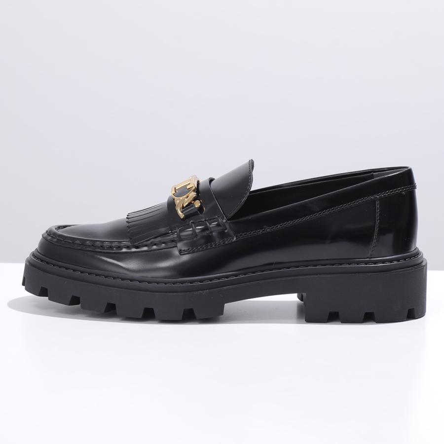 TODS トッズ ローファー XXW08J0GF80SHA レディース Tチェーン メタル フリンジ レザーシューズ チャンキーソール B999/NERO XXW08J0GF80SHAB999の画像