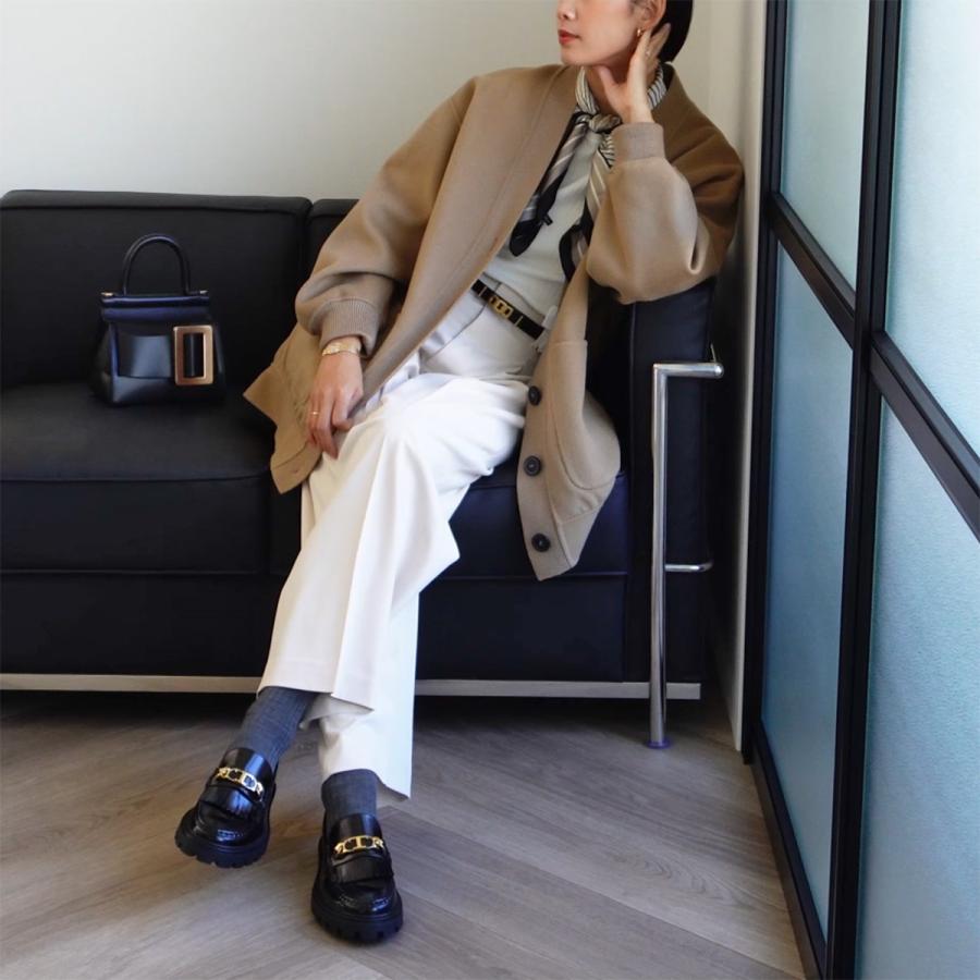 TODS トッズ ローファー XXW08J0GF80SHA レディース Tチェーン メタル フリンジ レザーシューズ チャンキーソール B999/NERO XXW08J0GF80SHAB999の画像