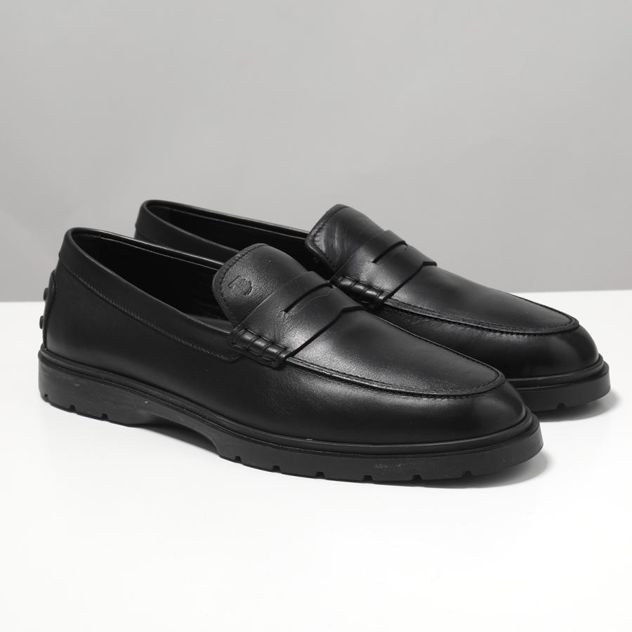 TODS トッズ コインローファー XXM59K00010N6M メンズ ペニーローファー レザー 2cm シューズ 革靴 B999/NERO XXM59K00010N6MB999の画像