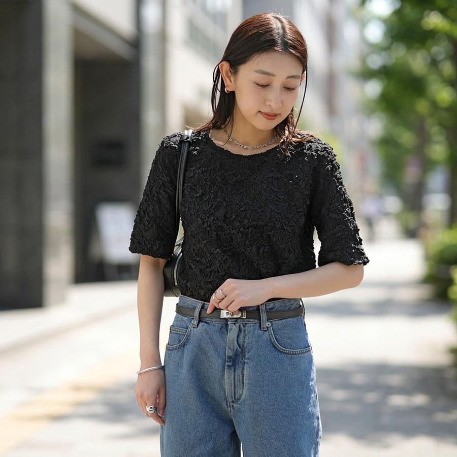 【新品】TORRAZZO DONNA 半袖カットソー Torrazzo Donna（トラッゾドンナ） ジャガード半袖トップス 6266-360