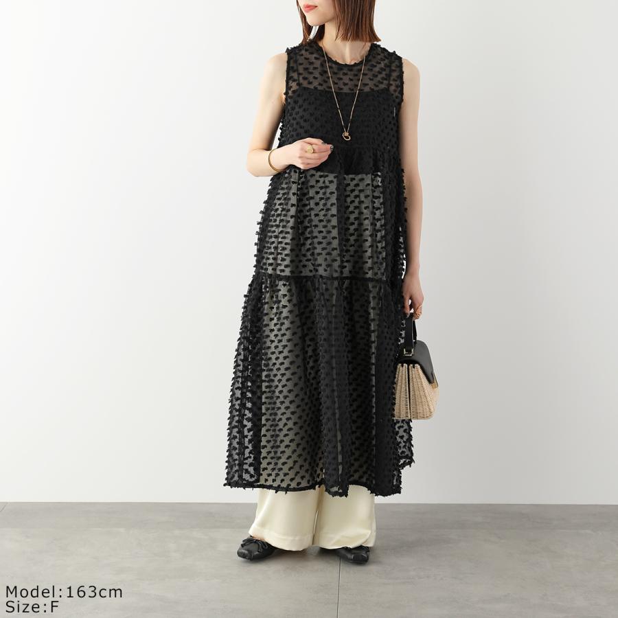 TORRAZZO DONNA ブラック ノースリーブチュニック　SHIPS Torrazzo Donna（トラッゾドンナ） ワンピース 2-Way Dot Sheer Dress