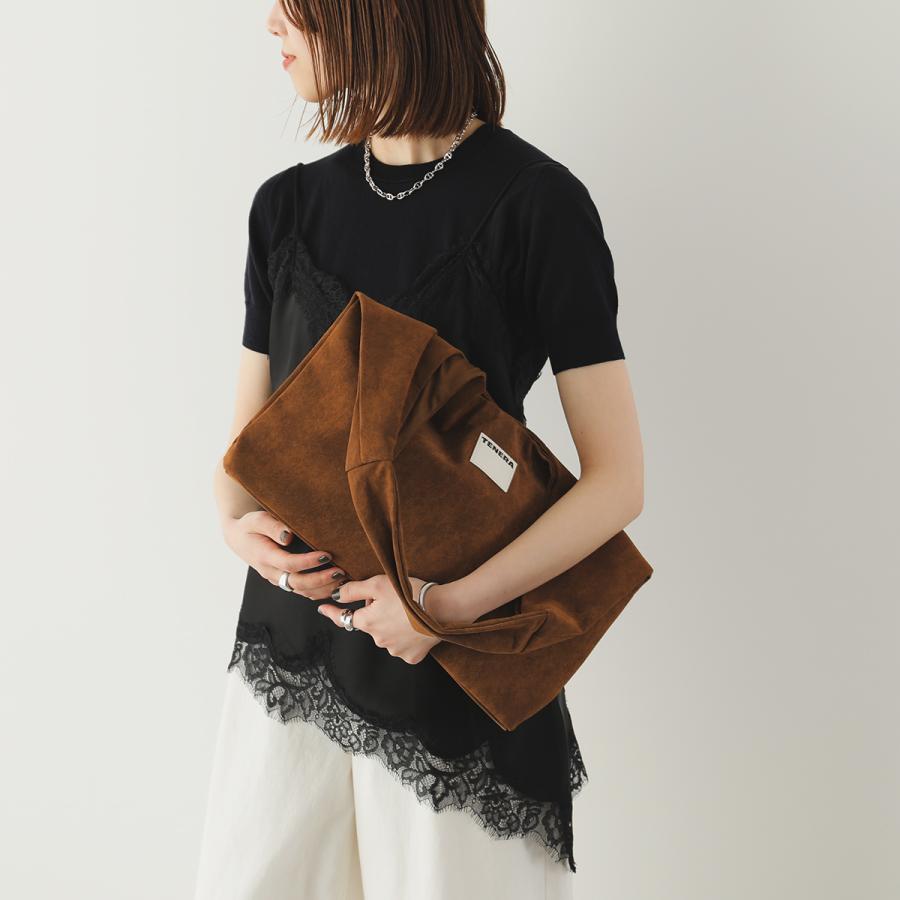 TENERA テネラ トートバッグ Large Hobo Shoulder Bag ラージ ホーボーバッグ レディース スウェード調 ベルベット調 鞄 カラー2色の画像