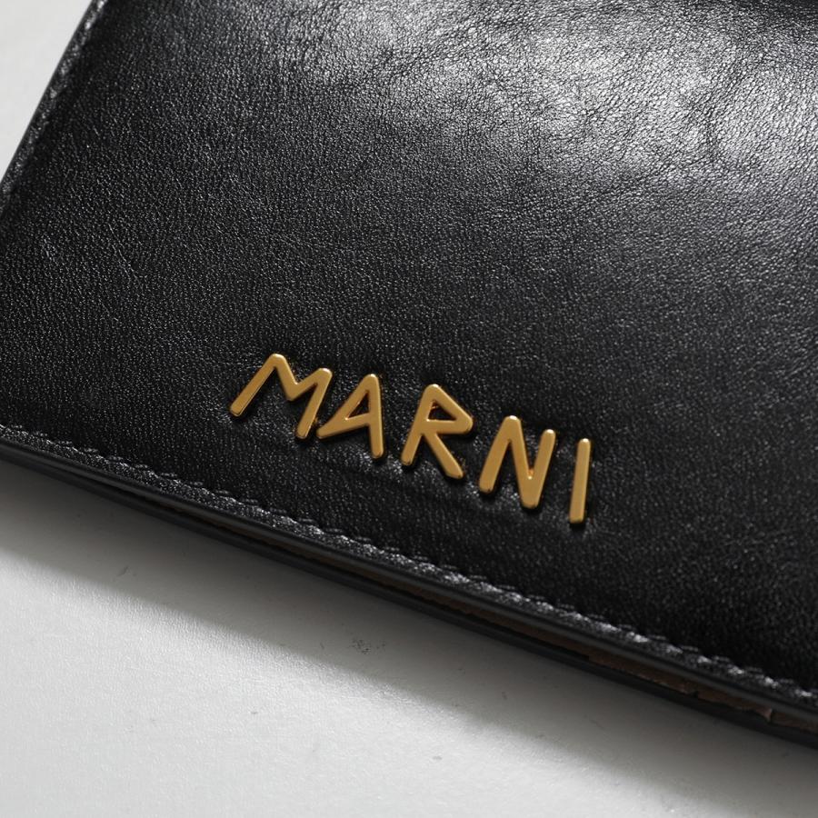 MARNI レディース 2つ折小銭付き財布 ブラック PFMOQ14U07 Z3 MARNI（マルニ） 二つ折り財布 PFMOQ14Q16 P8914 レディース レザー