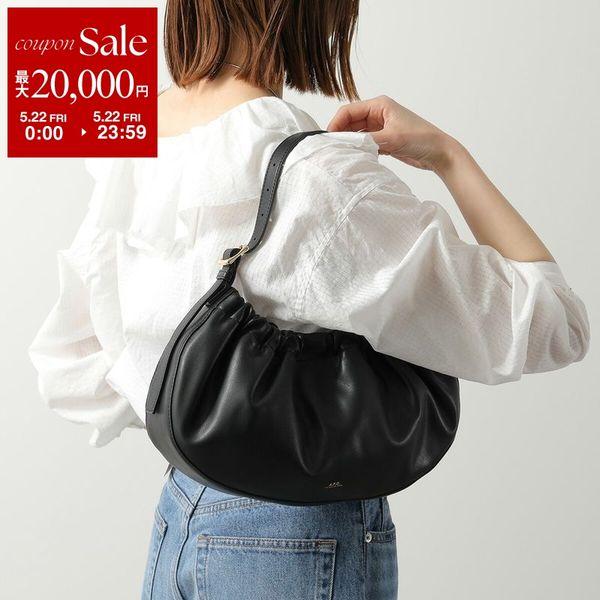 APC A.P.C. アーペーセー ハンドバッグ Ninon Hoop ニノン フープ PUAAT F67049 レディース ショルダーバッグ ギャザー ロゴ 鞄 LZZ/NOIRの画像