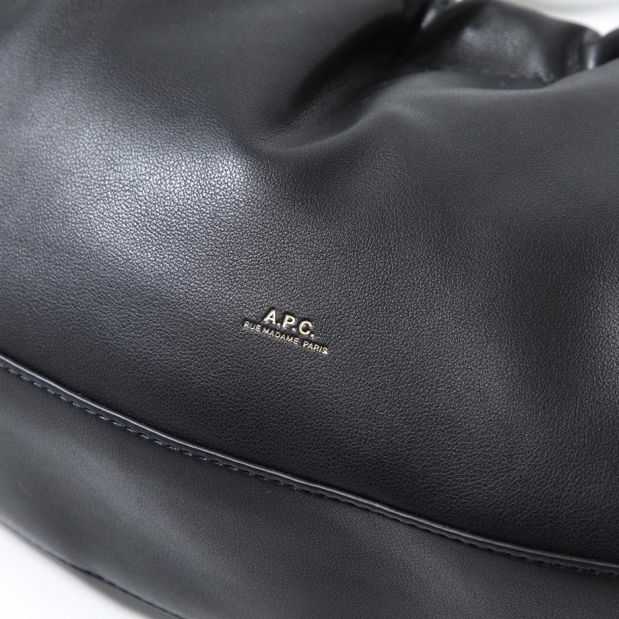 APC A.P.C. アーペーセー ハンドバッグ Ninon Hoop ニノン フープ PUAAT F67049 レディース ショルダーバッグ ギャザー ロゴ 鞄 LZZ/NOIRの画像