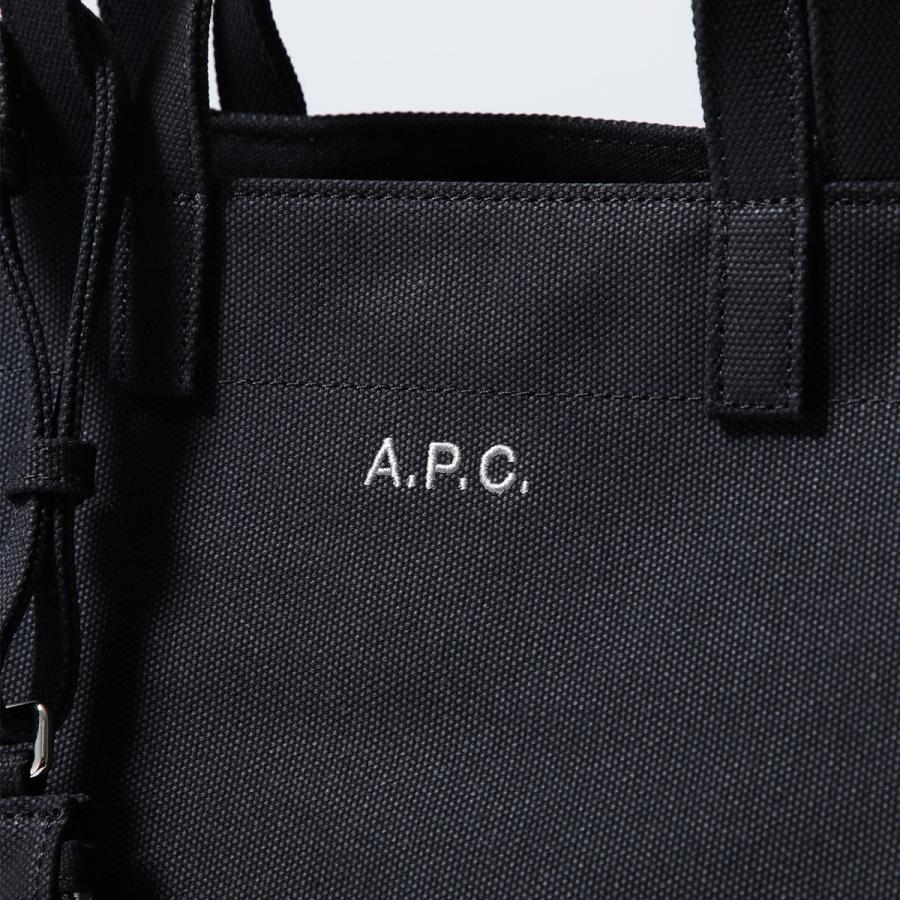APC A.P.C. アーペーセー トートバッグ Le Drummer COHMP F67046 メンズ キャンバス コットン ポーチ付き 刺繍ロゴ LZZ/NOIRの画像
