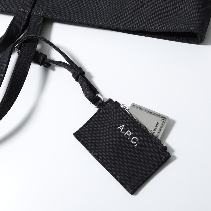 APC A.P.C. アーペーセー トートバッグ Le Drummer COHMP F67046 メンズ キャンバス コットン ポーチ付き 刺繍ロゴ LZZ/NOIRの画像